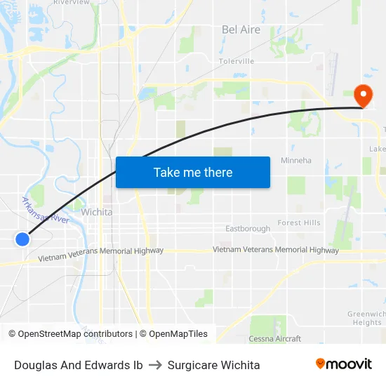 Douglas And Edwards Ib to Surgicare Wichita map