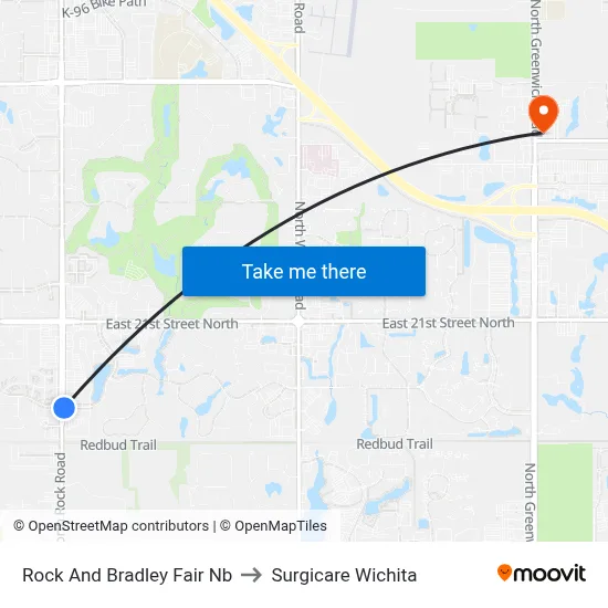 Rock And Bradley Fair Nb to Surgicare Wichita map
