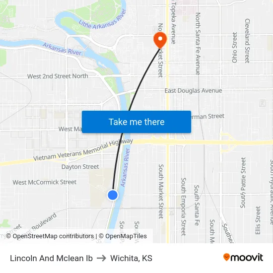 Lincoln And Mclean Ib to Wichita, KS map