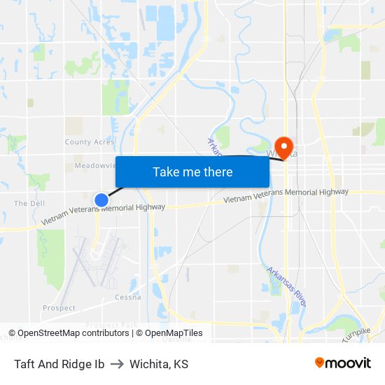 Taft And Ridge Ib to Wichita, KS map