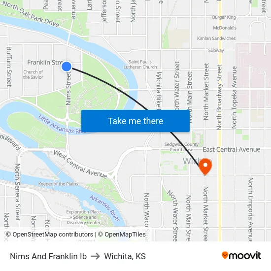 Nims And Franklin Ib to Wichita, KS map