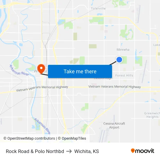 Rock Road & Polo Northbd to Wichita, KS map