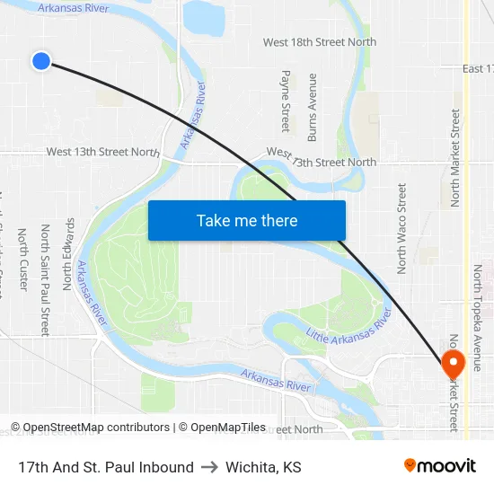 17th And St. Paul Inbound to Wichita, KS map