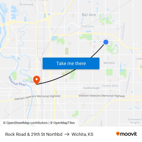Rock Road & 29th St Northbd to Wichita, KS map