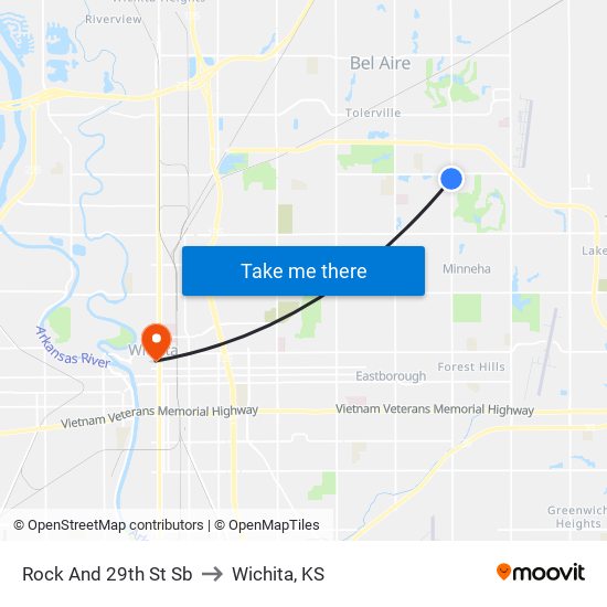 Rock And 29th St Sb to Wichita, KS map