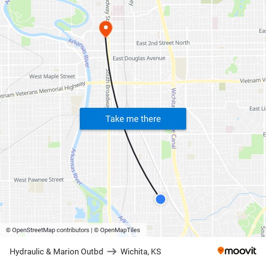 Hydraulic & Marion Outbd to Wichita, KS map