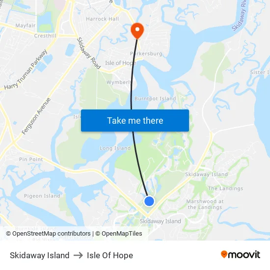 Skidaway Island to Isle Of Hope map