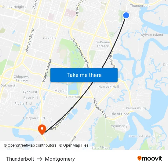 Thunderbolt to Montgomery map