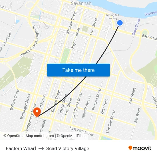 Eastern Wharf to Scad Victory Village map