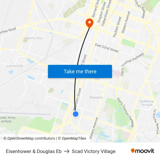 Eisenhower & Douglas Eb to Scad Victory Village map