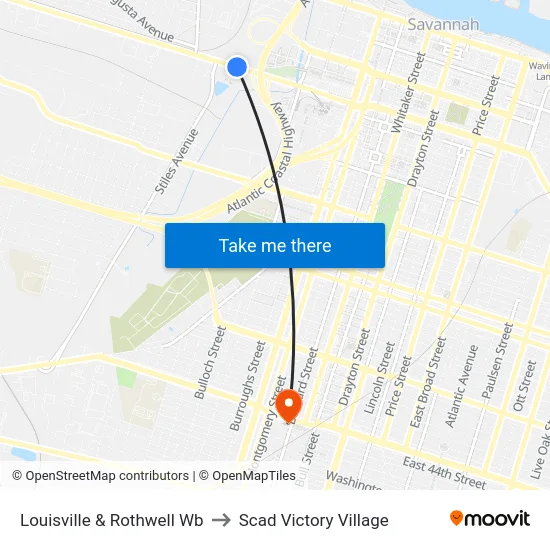 Louisville & Rothwell Wb to Scad Victory Village map