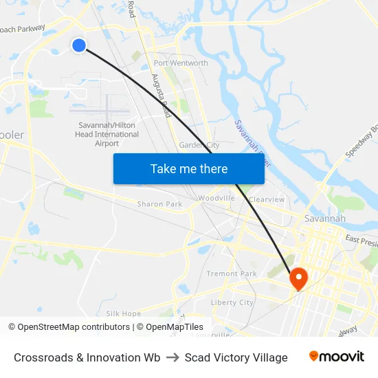 Crossroads & Innovation Wb to Scad Victory Village map
