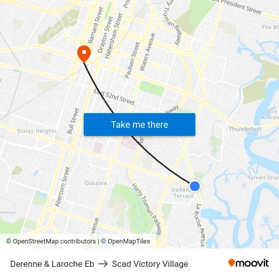 Derenne & Laroche Eb to Scad Victory Village map