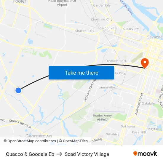 Quacco & Goodale Eb to Scad Victory Village map