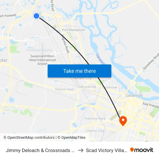 Jimmy Deloach & Crossroads Wb to Scad Victory Village map