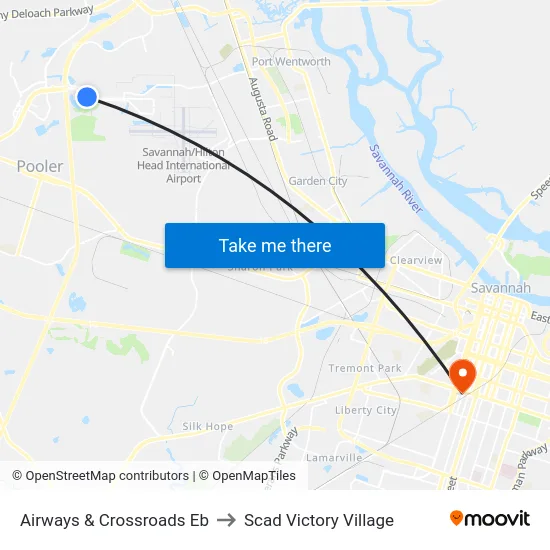 Airways & Crossroads Eb to Scad Victory Village map