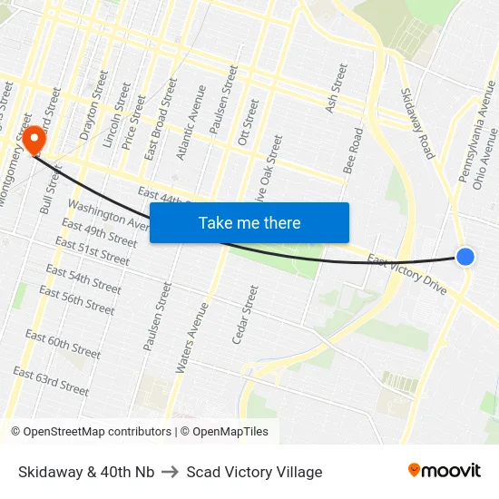 Skidaway & 40th Nb to Scad Victory Village map