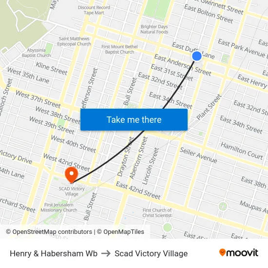 Henry & Habersham Wb to Scad Victory Village map