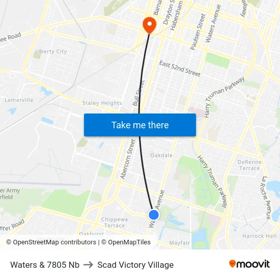 Waters & 7805 Nb to Scad Victory Village map