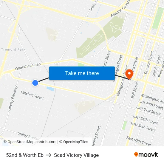 52nd & Worth Eb to Scad Victory Village map