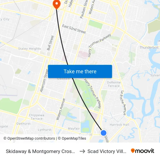 Skidaway & Montgomery Cross Nb to Scad Victory Village map