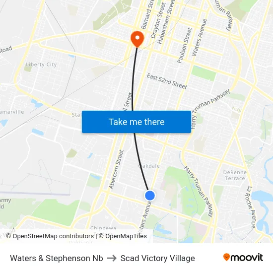 Waters & Stephenson Nb to Scad Victory Village map