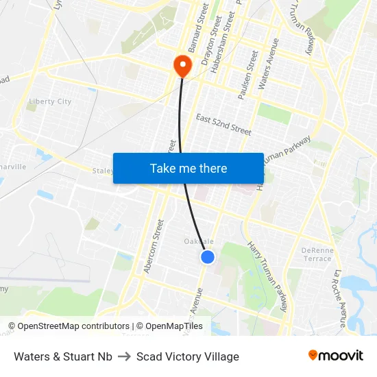 Waters & Stuart Nb to Scad Victory Village map