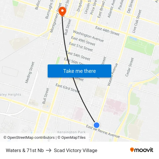 Waters & 71st Nb to Scad Victory Village map