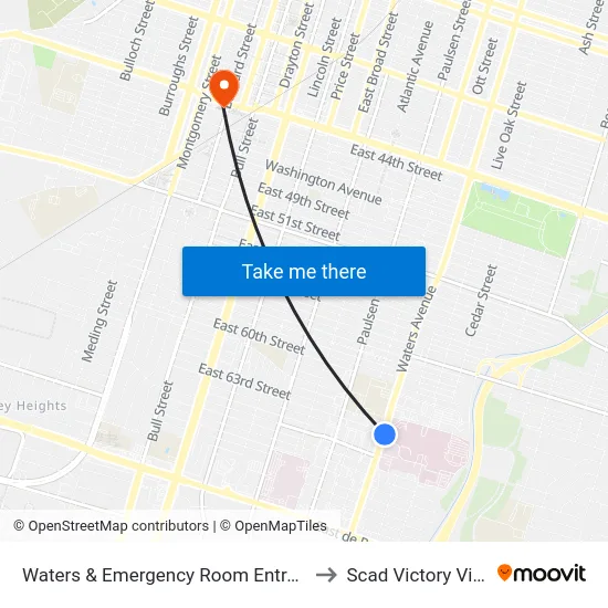Waters & Emergency Room Entrance Nb to Scad Victory Village map