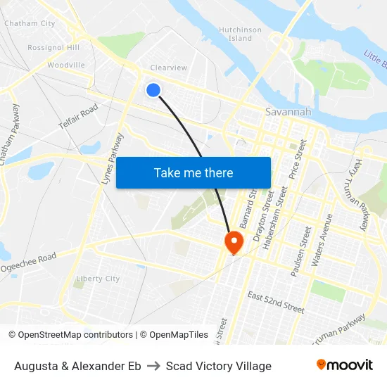 Augusta & Alexander Eb to Scad Victory Village map