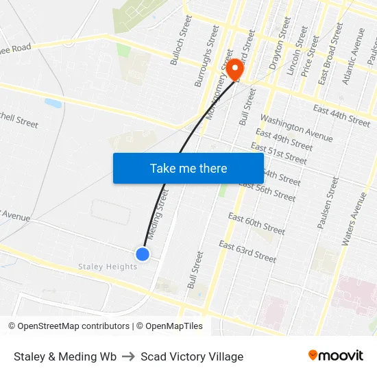 Staley & Meding Wb to Scad Victory Village map