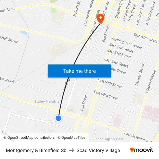 Montgomery & Birchfield Sb to Scad Victory Village map
