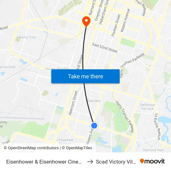 Eisenhower & Eisenhower Cinema Wb to Scad Victory Village map