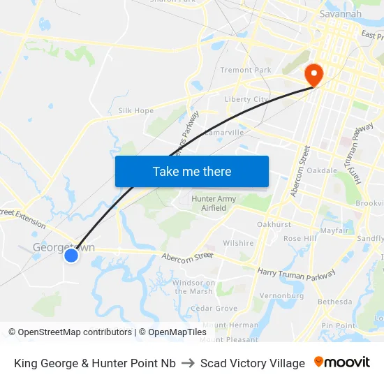 King George & Hunter Point Nb to Scad Victory Village map