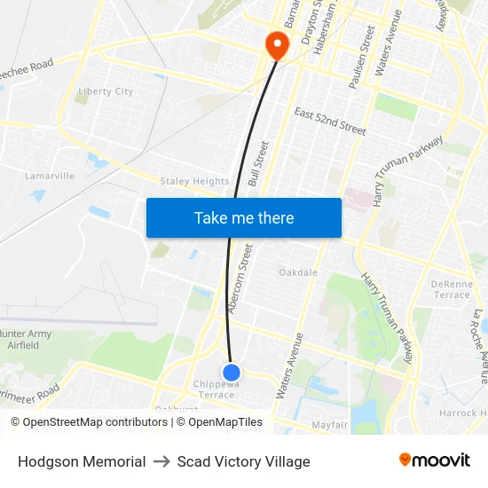 Hodgson Memorial to Scad Victory Village map