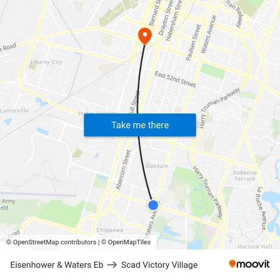 Eisenhower & Waters Eb to Scad Victory Village map