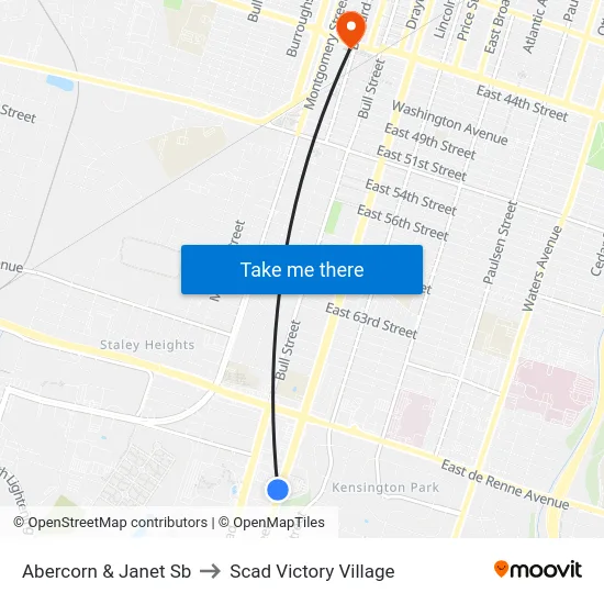 Abercorn & Janet Sb to Scad Victory Village map