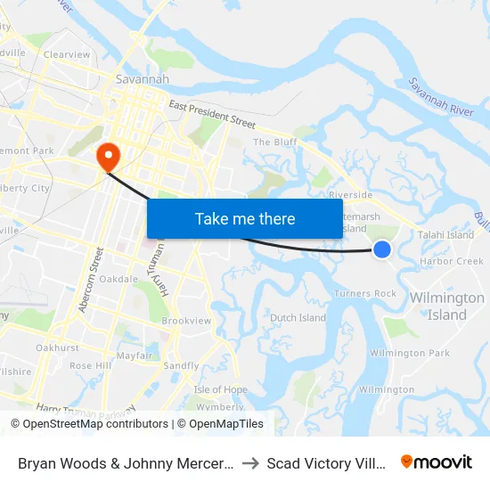 Bryan Woods & Johnny Mercer Nb to Scad Victory Village map