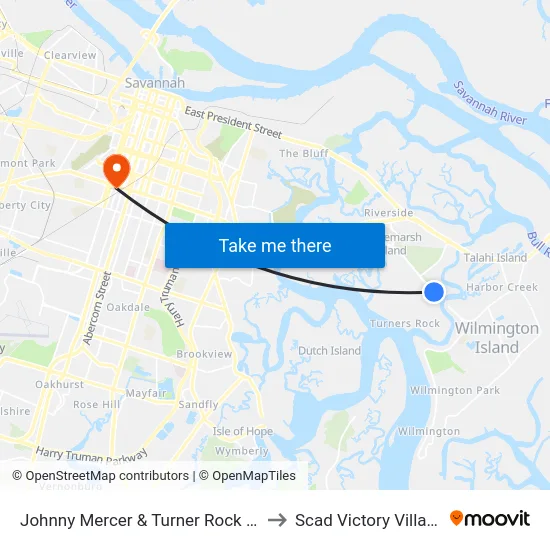 Johnny Mercer & Turner Rock Eb to Scad Victory Village map
