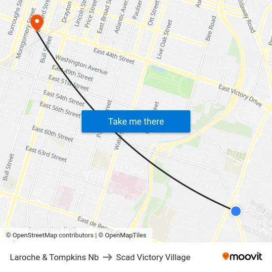 Laroche & Tompkins Nb to Scad Victory Village map