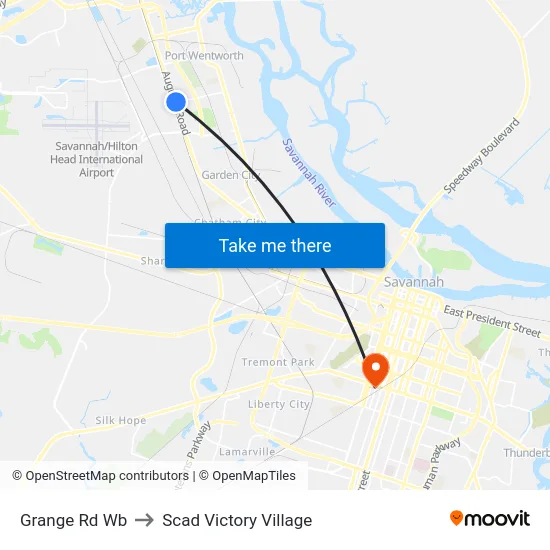 Grange Rd Wb to Scad Victory Village map