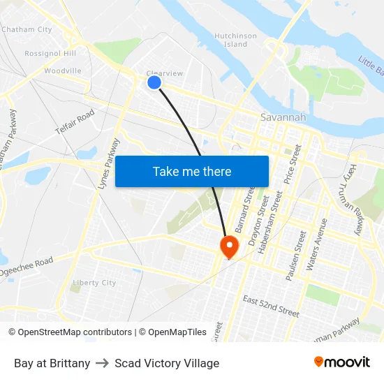Bay at Brittany to Scad Victory Village map