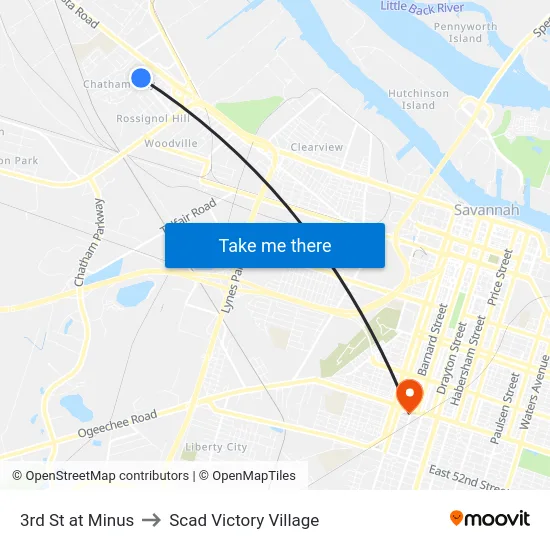 3rd St at Minus to Scad Victory Village map