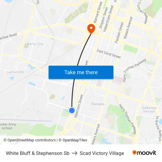 White Bluff & Stephenson Sb to Scad Victory Village map