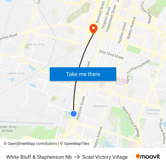 White Bluff & Stephenson Nb to Scad Victory Village map