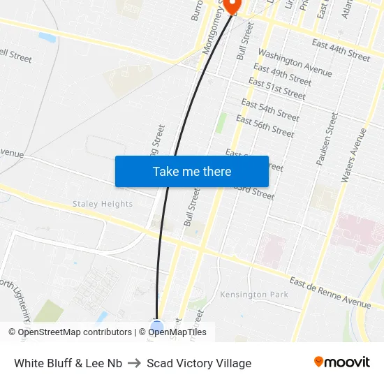 White Bluff & Lee Nb to Scad Victory Village map