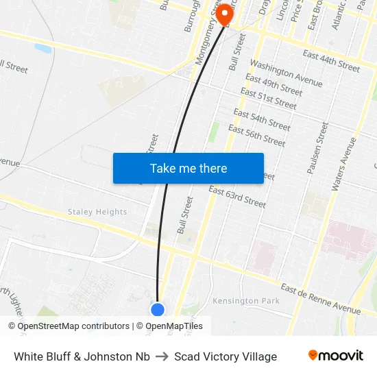 White Bluff & Johnston Nb to Scad Victory Village map