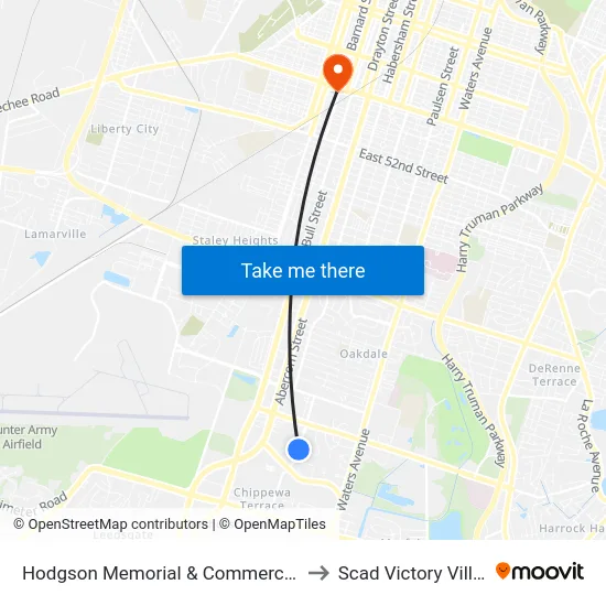 Hodgson Memorial & Commercial Sb to Scad Victory Village map