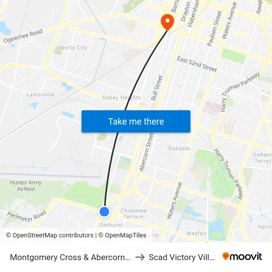 Montgomery Cross & Abercorn Wb to Scad Victory Village map