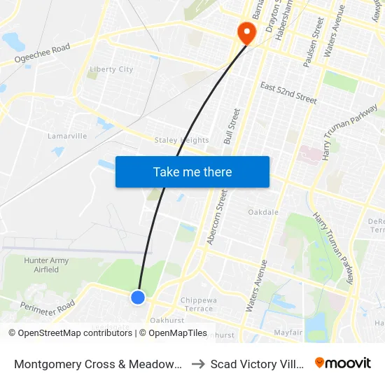 Montgomery Cross & Meadows Eb to Scad Victory Village map